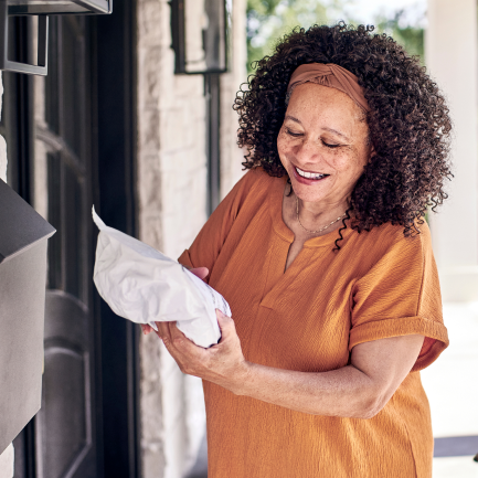 A patient receives prescription medication in the mail