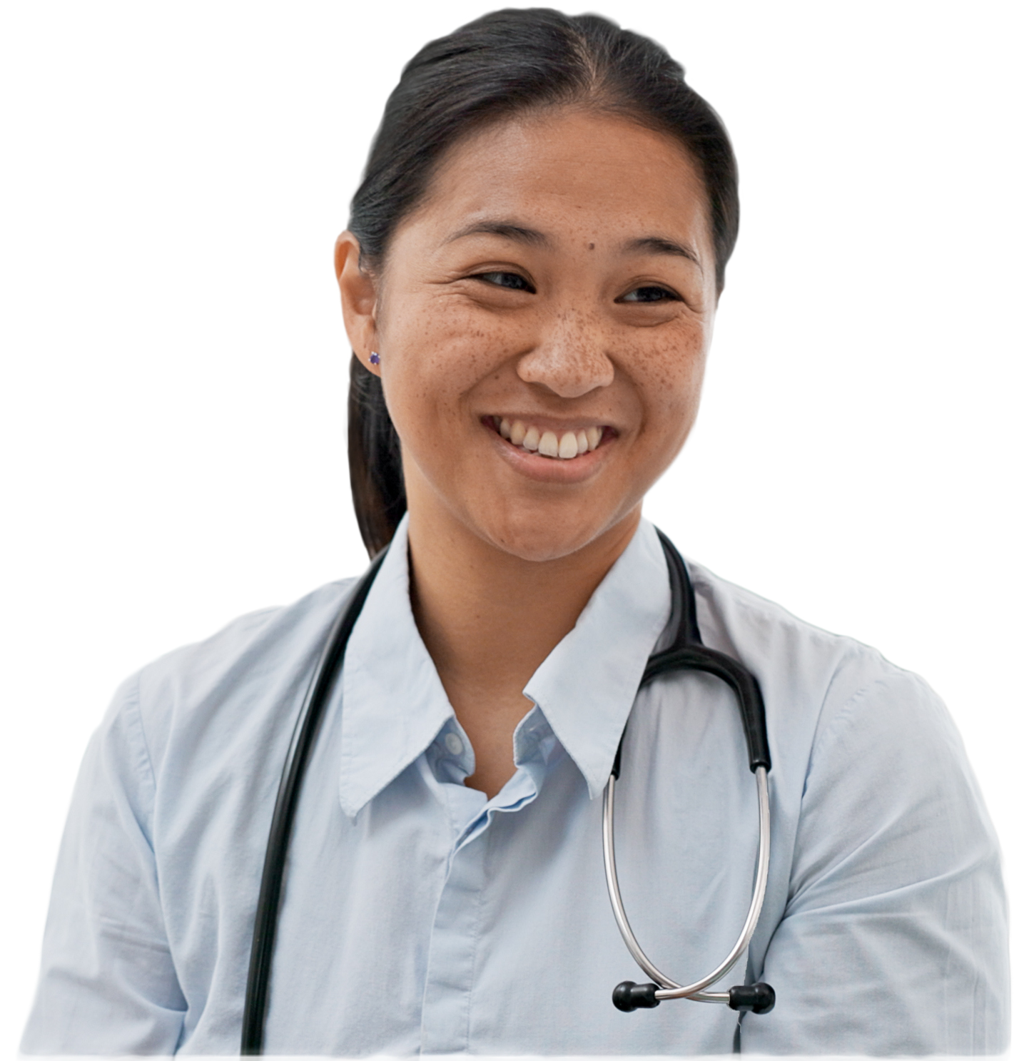 Asian physician with stethoscope