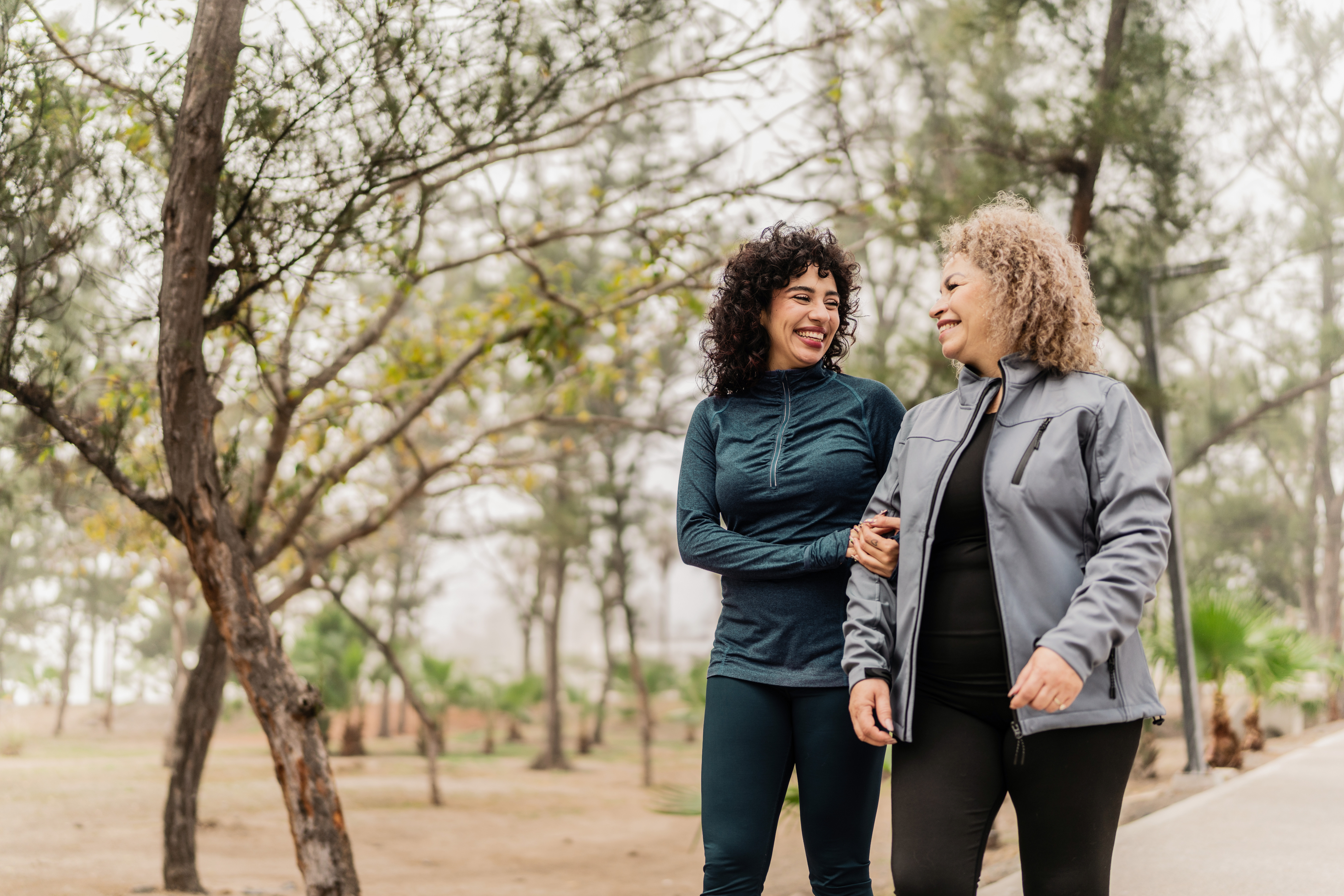 Two women walking