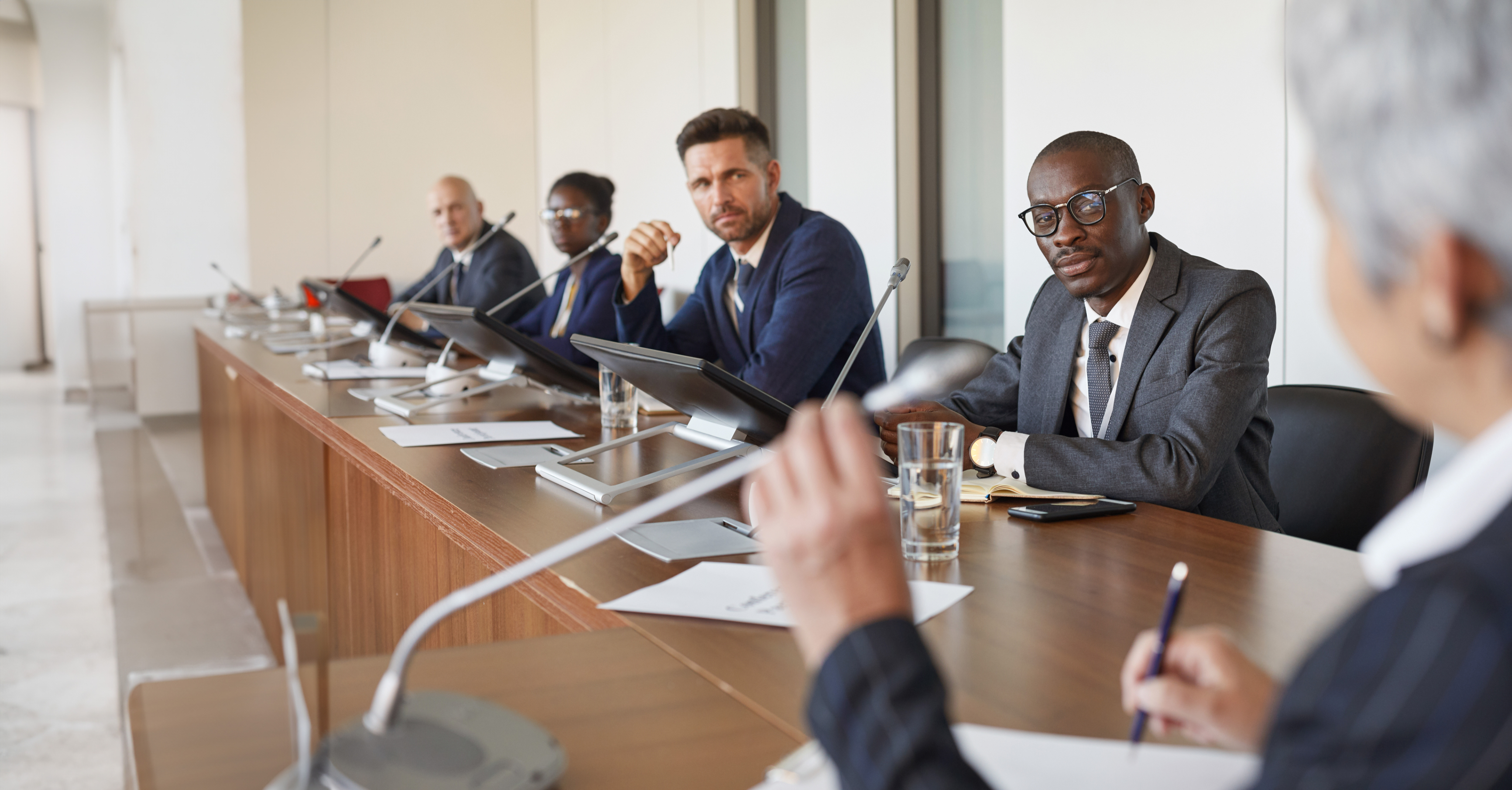 group sitting around conference table