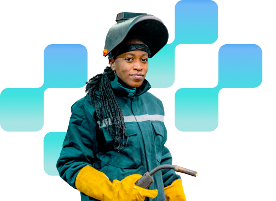 female welder