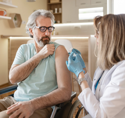 man receiving a vaccine