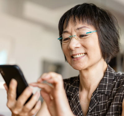 woman using a mobile device