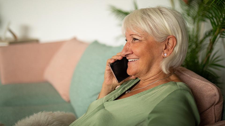 Woman talking on phone