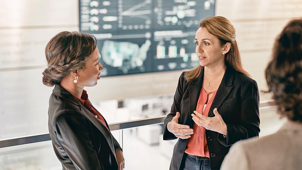 Two women having a discussion