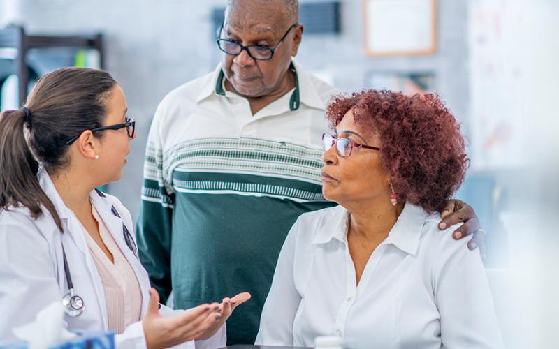 Doctor with patients