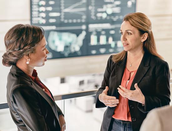 Two women having a discussion