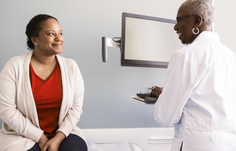 woman visiting her doctor