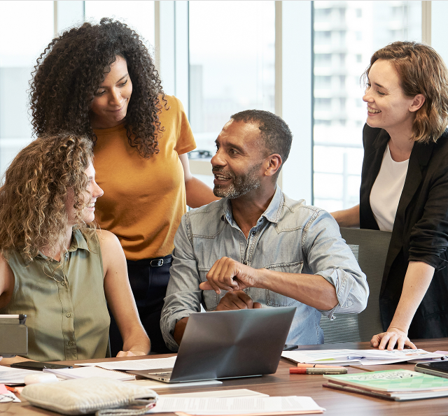 A collegial discussion among four adults