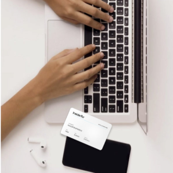 Patient using InsideRX Discount card on their computer